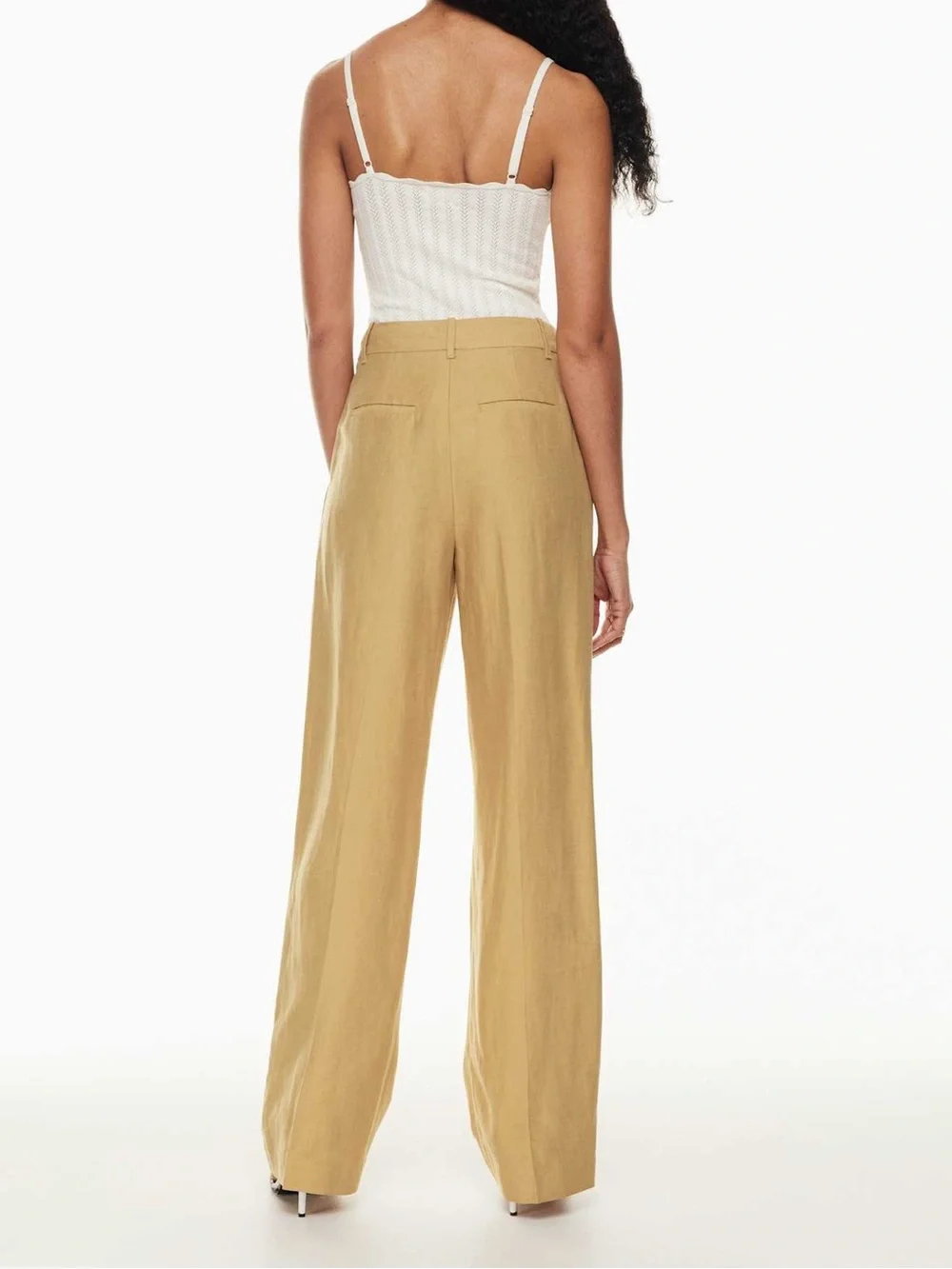 ARITZIA Wilfred High-Rise Pleated Pants in Mustard Yellow